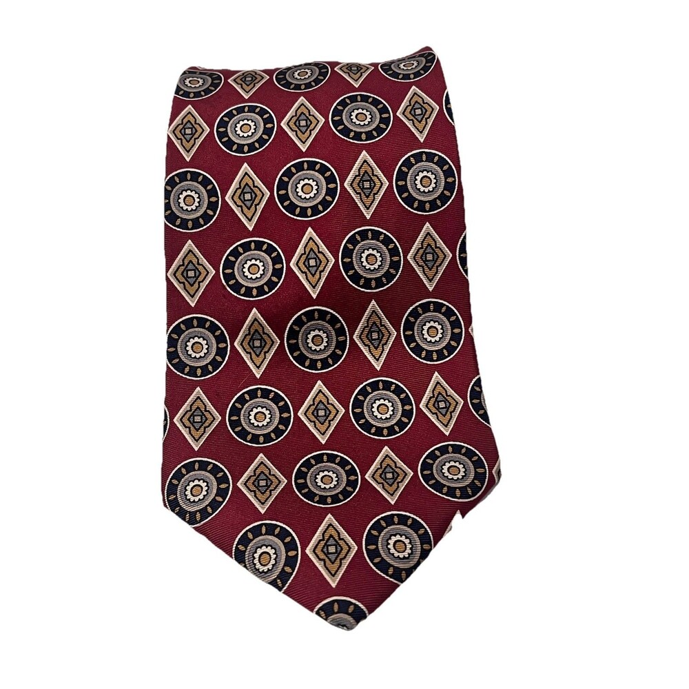 Jos.A. Bank Executive Collection Silk Neck Tie Hand Sewn Hand Printed in Italy